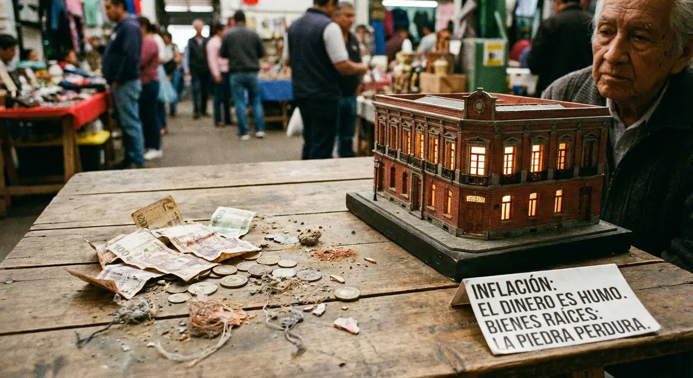 Metáfora de devaluación vs. fortaleza inmobiliaria